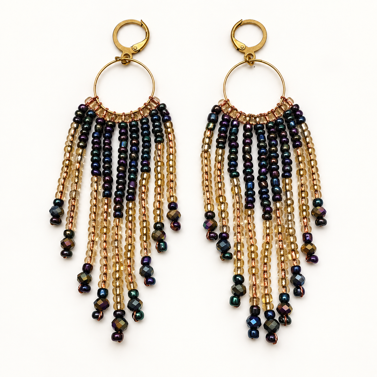 Handcrafted Seed Beads Loop Earrings
