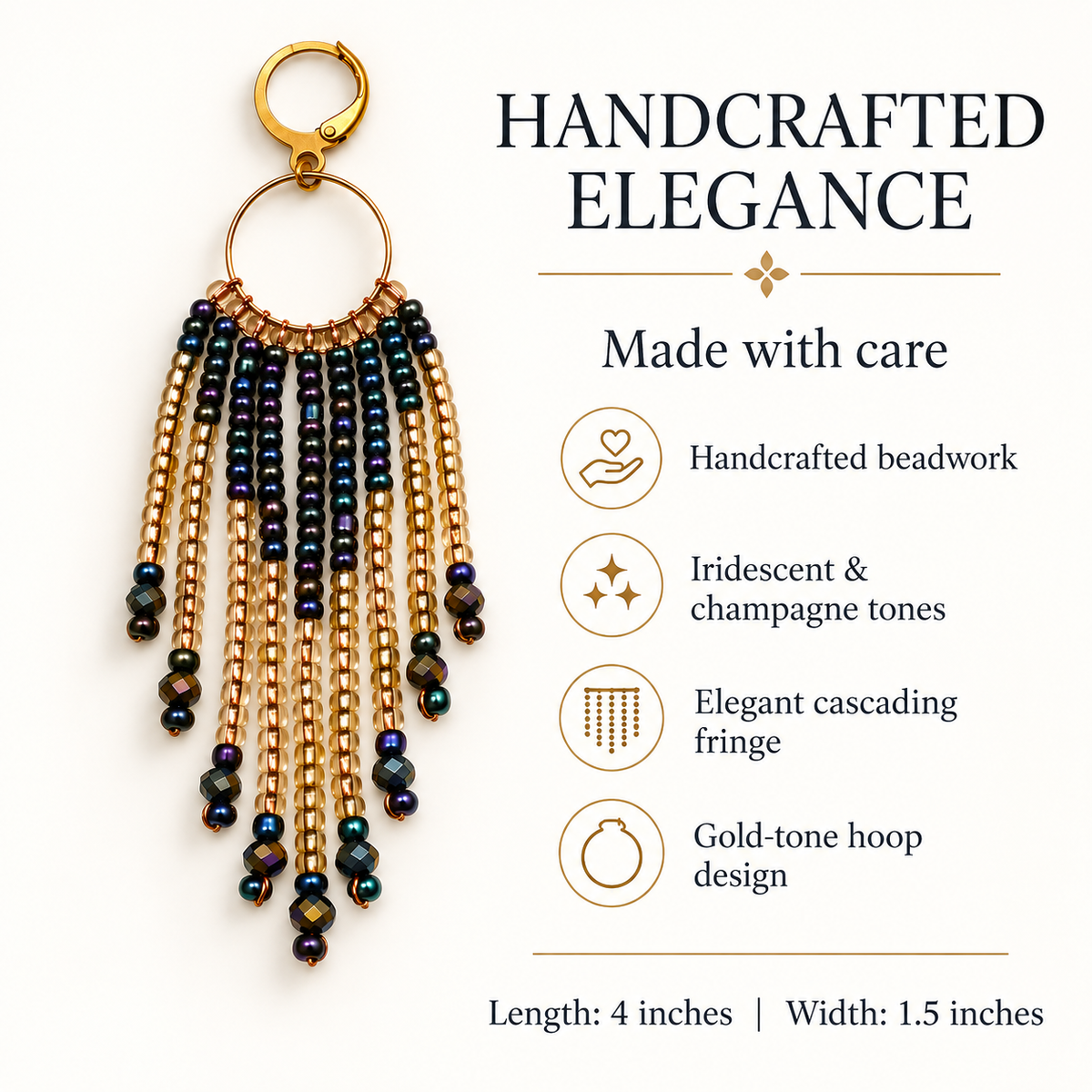 Handcrafted Seed Beads Loop Earrings