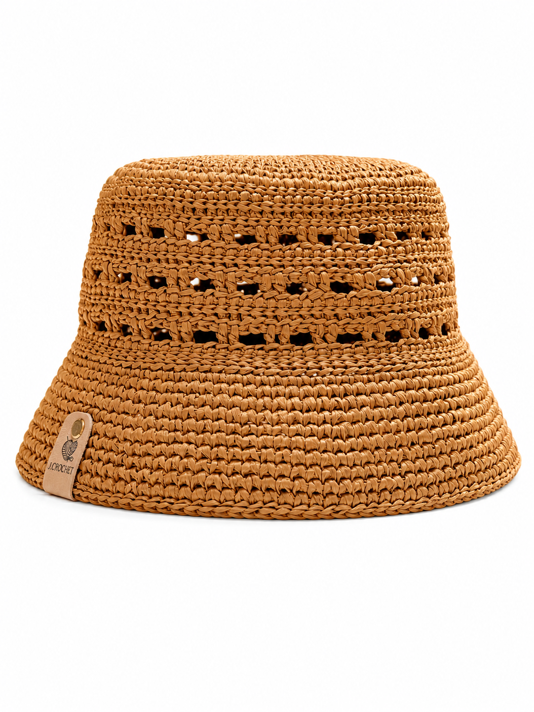 Handmade Raffia Bucket Hat Openwork Design-Made in USA