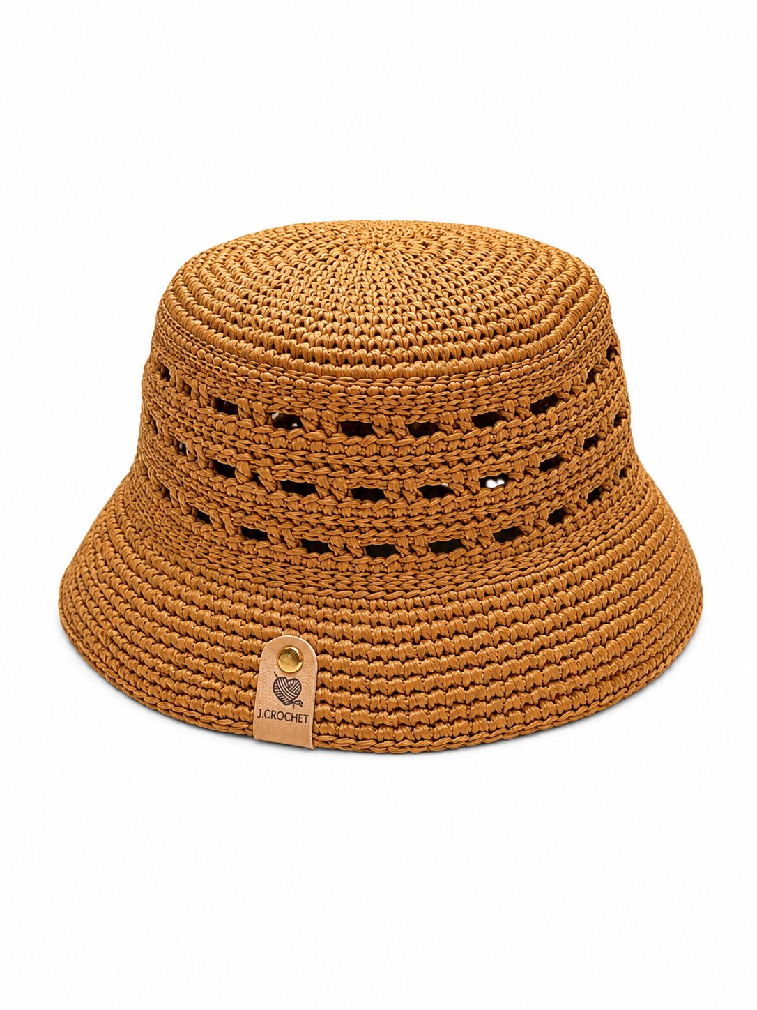 Handmade Raffia Bucket Hat Openwork Design-Made in USA