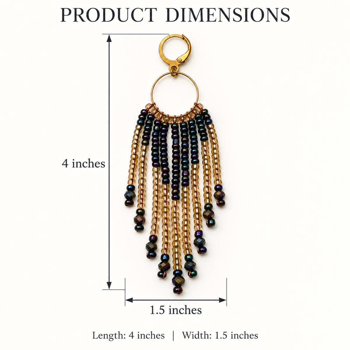 Handcrafted Seed Beads Loop Earrings