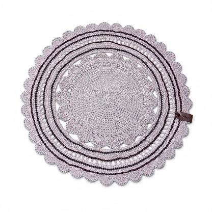 Handmade Crochet Round Placemat with Scalloped Edge, Light Grey | Raffia Material, Lace Doily Design,Table Protector, Home Décor