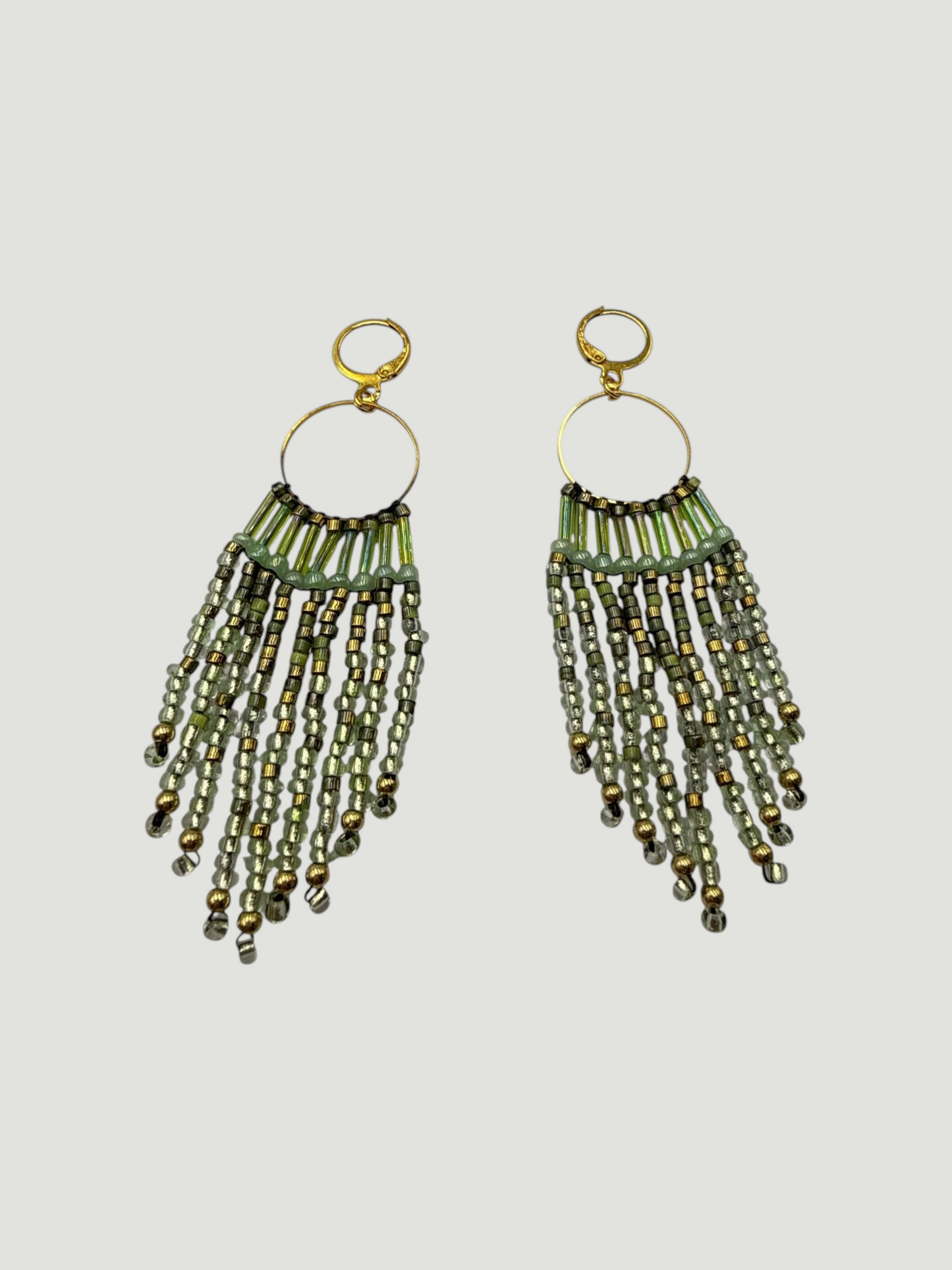 Handcrafted Glass Beads Earring -Green Collection