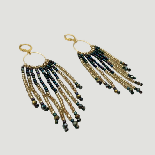 Handcrafted Seed Beads Loop Earrings