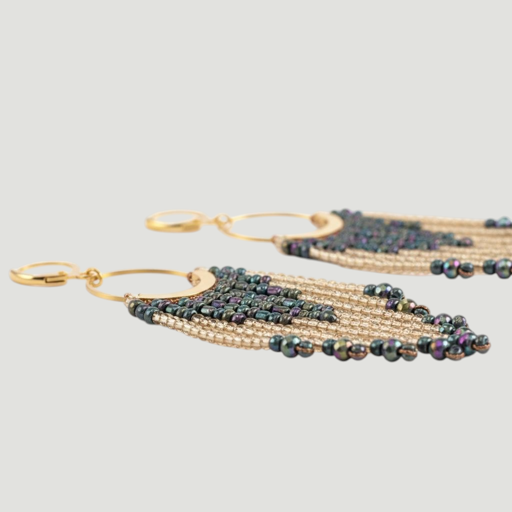 Handcrafted Seed Beads Loop Earrings
